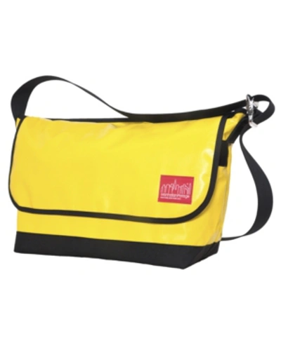 Manhattan Portage Large Vinyl Vintage Version 2 Messenger Bag In Yellow