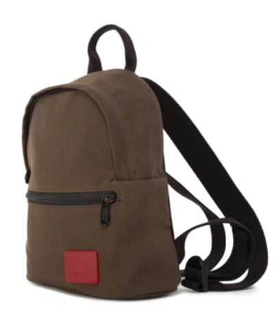 Manhattan Portage Waxed Nylon Randall's Backpack In Dark Brown