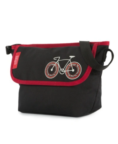 Manhattan Portage City Bike Mini Ny Messenger Bag In Black/red