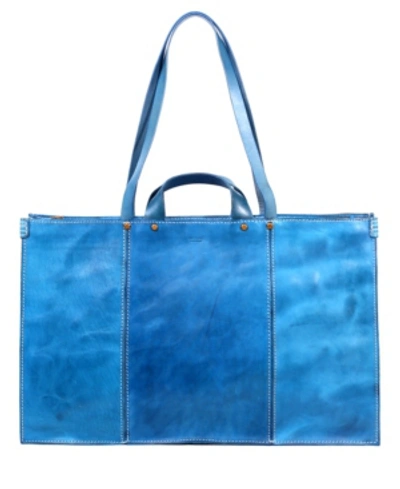 Old Trend Women's Genuine Leather Sandstorm Tote Bag In Turquoise