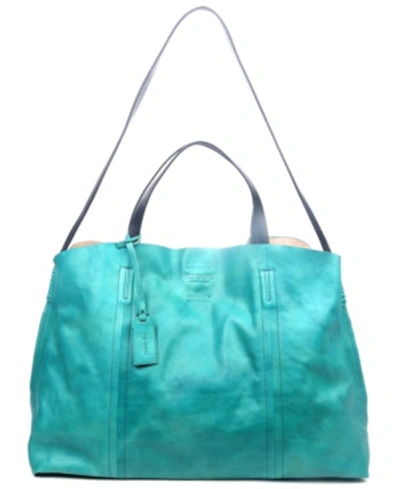 Old Trend Women's Genuine Leather Forest Island Tote Bag In Aqua