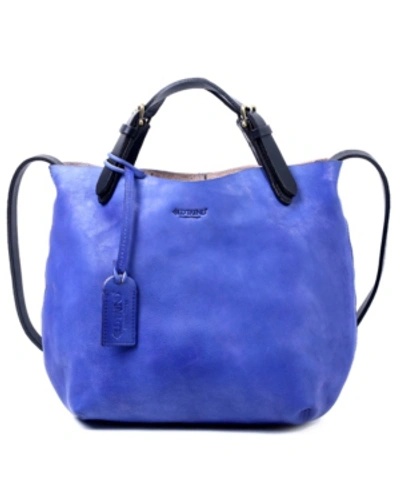 Old Trend Women's Genuine Leather Dip Dye Tote In Sky Blue