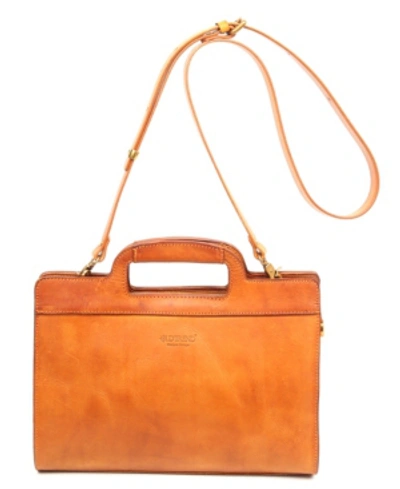 Old Trend Women's Genuine Leather Sleek Creek Crossbody Bag In Chestnut