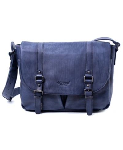 Old Trend Women's Genuine Leather Moonlight Messenger Bag In Navy