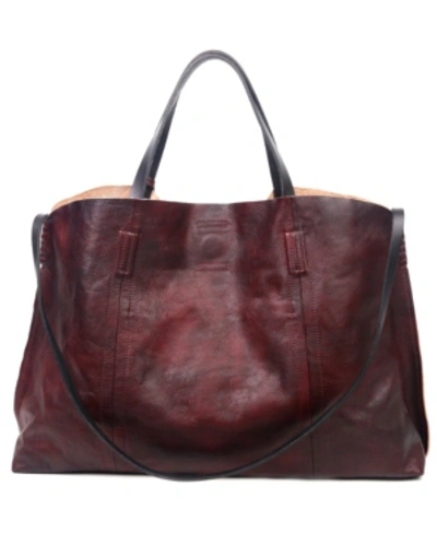 Old Trend Women's Genuine Leather Forest Island Tote Bag In Rusty Red