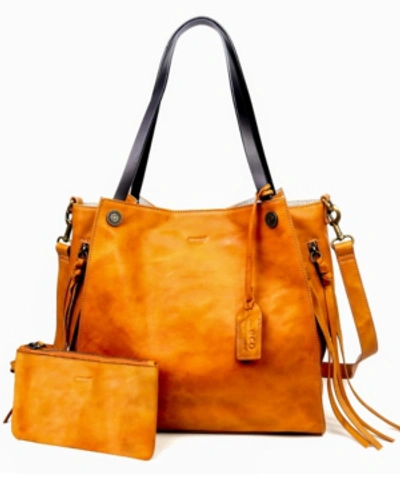 Old Trend Women's Genuine Leather Daisy Tote Bag In Chestnut