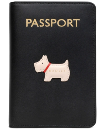 Radley London Women's Heritage Dog Outline Leather Passport Cover In Black