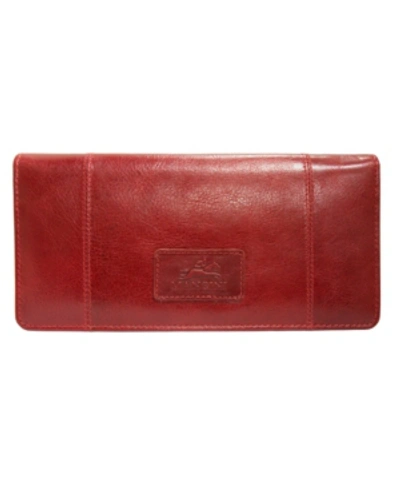 Mancini Casablanca Collection Rfid Secure Ladies Trifold Wallet In Red