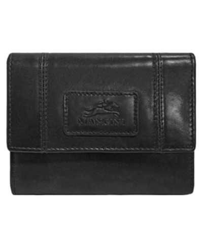 Mancini Casablanca Collection Rfid Secure Ladies Small Clutch Wallet In Black