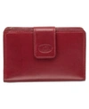 Mancini Equestrian-2 Collection Rfid Secure Medium Clutch Wallet In Red