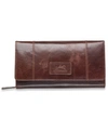 Mancini Casablanca Collection Rfid Secure Ladies Clutch Wallet In Brown