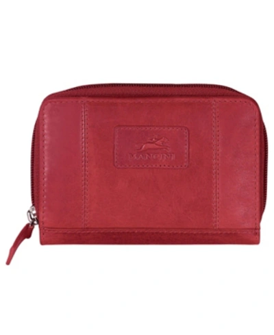 Mancini Casablanca Collection Rfid Secure Small Clutch Wallet In Red