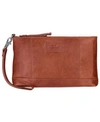 Mancini Casablanca Collection Rfid Secure Ladies Wristlet In Cognac