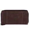 Mancini Casablanca Collection Rfid Secure Zippered Clutch Wallet In Brown