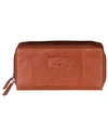 Mancini Casablanca Collection Rfid Secure Zippered Clutch Wallet In Cognac