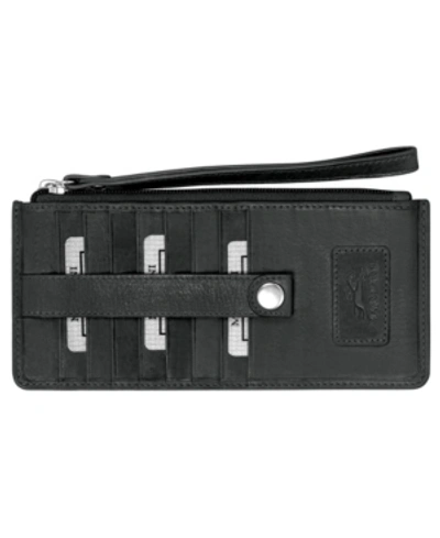 Mancini Casablanca Collection Rfid Secure Ladies Wristlet/wallet In Black