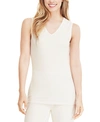 Cuddl Duds Softwear Lace-edge V-neck Tank Top In Ivory