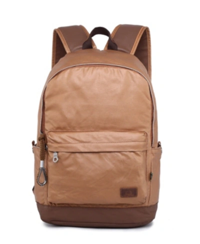 Tsd Brand Urban Light Coated Canvas Backpack In Khaki