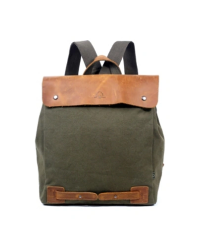 Tsd Brand Cooper Convertible Canvas Backpack In Olive