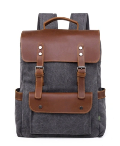 Tsd Brand Valley Hill Canvas Backpack In Gray