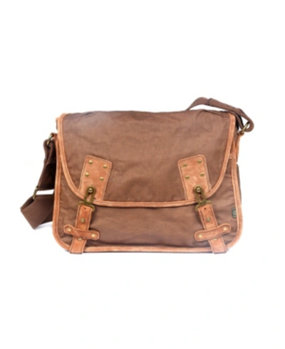 Tsd Brand Dolphin Canvas Messenger Bag In Coffee Bea