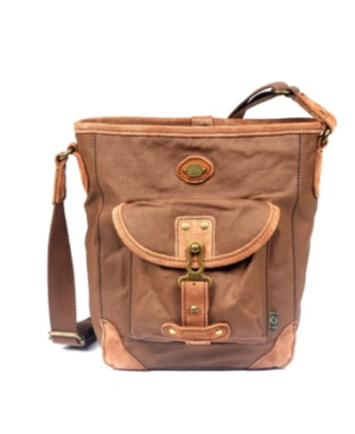 Tsd Brand Dolphin Canvas Crossbody Bag In Coffee Bea