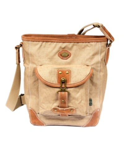 Tsd Brand Dolphin Canvas Crossbody Bag In Beige