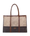 Tsd Brand Stone Creek Waxed Canvas Tote Bag In Beige