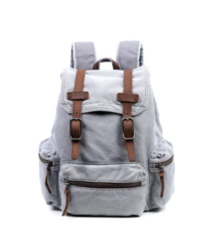 Tsd Brand Silent Trail Canvas Backpack In Gray