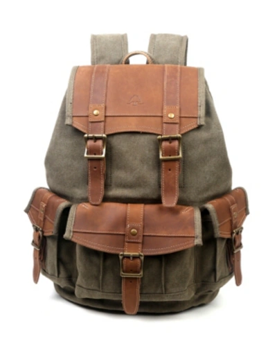 Tsd Brand Turtle Ridge Canvas Backpack In Olive