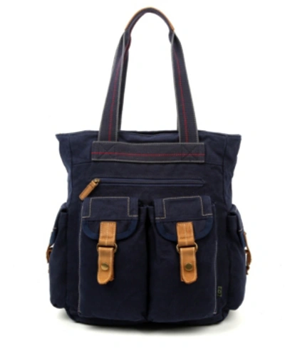 Tsd Brand Atona Utility Canvas Tote Bag In Navy