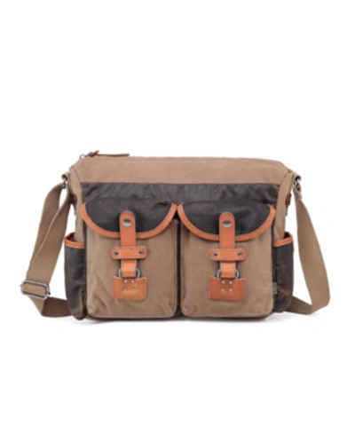 Tsd Brand Tapa Canvas Mail Bag In Brown