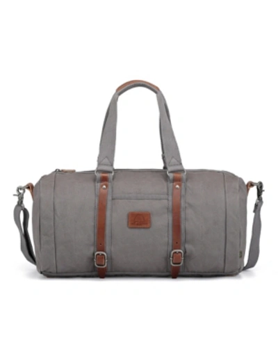 Tsd Brand Forest Canvas Weekender Bag In Gray