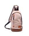 Tsd Brand Urban Light Coated Canvas Sling Bag In Beige