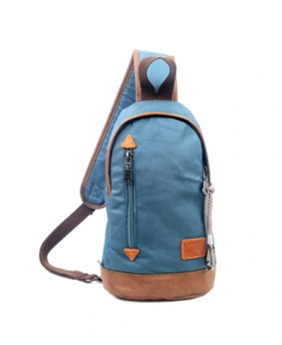 Tsd Brand Urban Light Coated Canvas Sling Bag In Evergreen