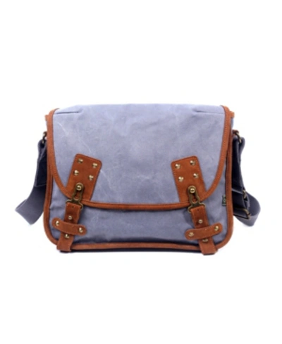 Tsd Brand Dolphin Canvas Messenger Bag In Gray