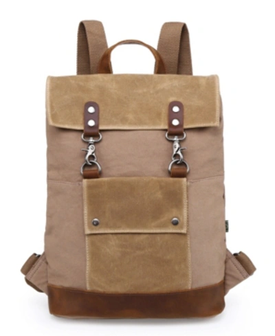 Tsd Brand Hillside Canvas Backpack In Khaki