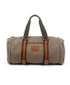 Tsd Brand Forest Canvas Weekender Bag In Olive