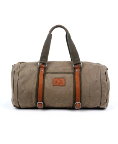 Tsd Brand Forest Canvas Weekender Bag In Olive