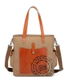 Tsd Brand Super Horse Canvas Tote Bag In Brown