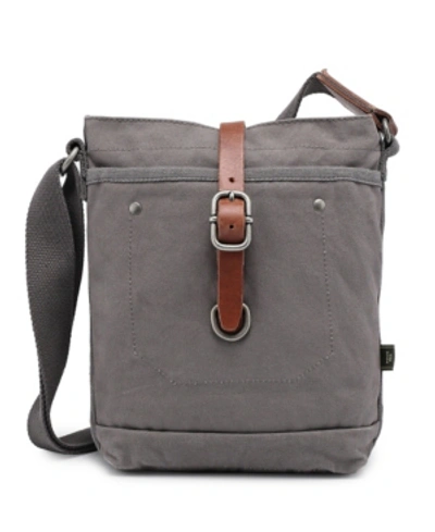 Tsd Brand Forest Canvas Crossbody Bag In Gray