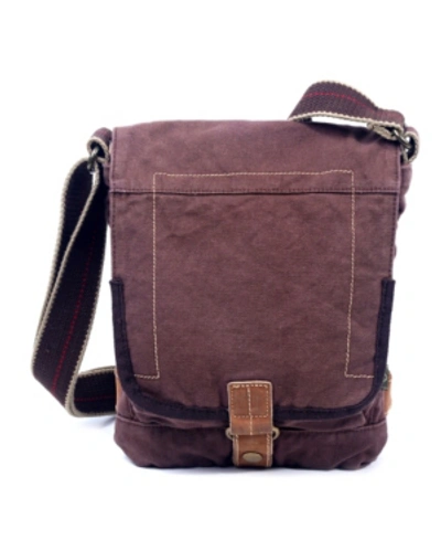 Tsd Brand Atona Classic Flap Canvas Crossbody Bag In Brown