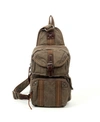 Tsd Brand Sunset Cove Canvas Sling Bag In Green