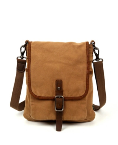 Tsd Brand Valley Vista Canvas Crossbody Bag In Camel