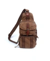 Tsd Brand Sunset Cove Canvas Sling Bag In Camel