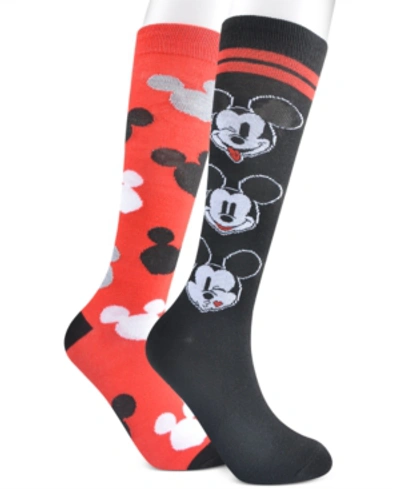 Planet Sox Women's 2-pk. Mickey Mouse Knee-high Socks In Black