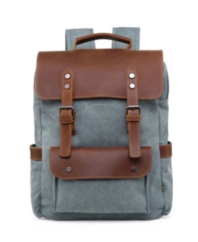 Tsd Brand Valley Hill Canvas Backpack In Teal