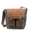 Tsd Brand Turtle Ridge 4-pocket Canvas Crossbody Bag In Olive
