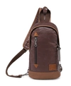 Tsd Brand Urban Light Coated Canvas Sling Bag In Brown