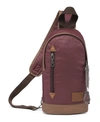Tsd Brand Urban Light Coated Canvas Sling Bag In Burgundy